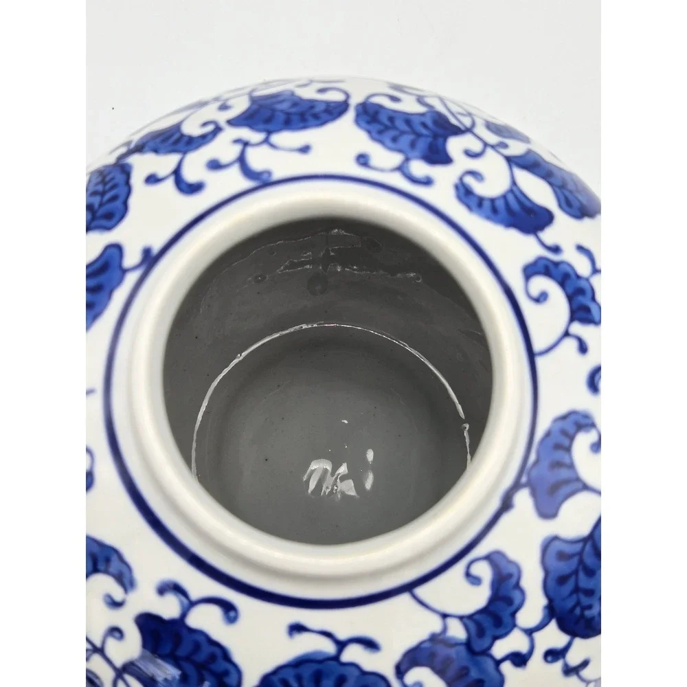 Chinese Porcelain Ginger Jar Double Happiness Blue & White Floral Chinoiserie 8